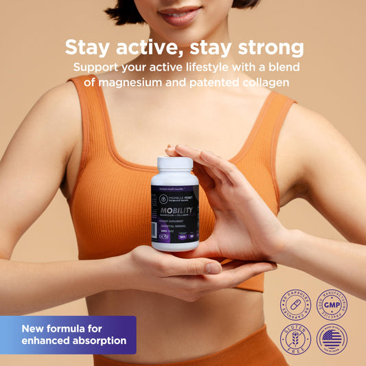 Close-up of Michelle Peiret Mobility capsules (60-count)