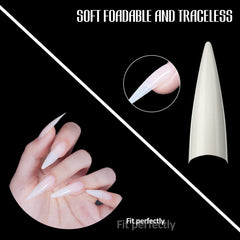 Michelle premium acrylic nail tips provide breathable, durable extensions with natural appearance