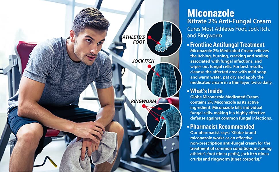 Globe Miconazole packaging highlighting three-pack convenience