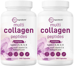 Product image showing Micro Ingredients 2-pack multi collagen pills with collagen types I–X
