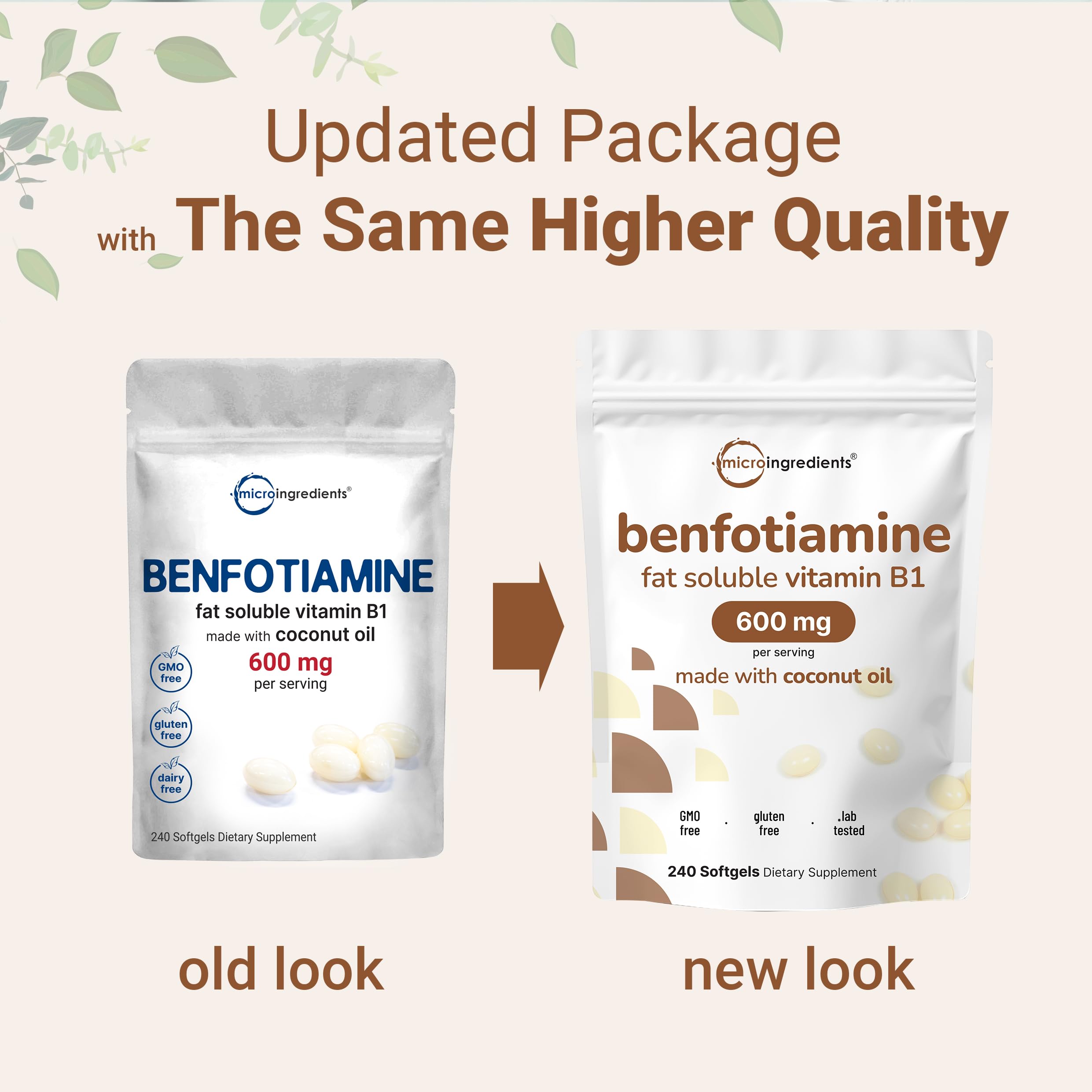 Supplement facts label for benfotiamine product