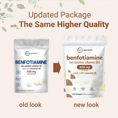 Supplement facts label for benfotiamine product
