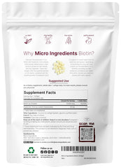 Supplement facts and ingredients label for biotin and hyaluronic acid softgels