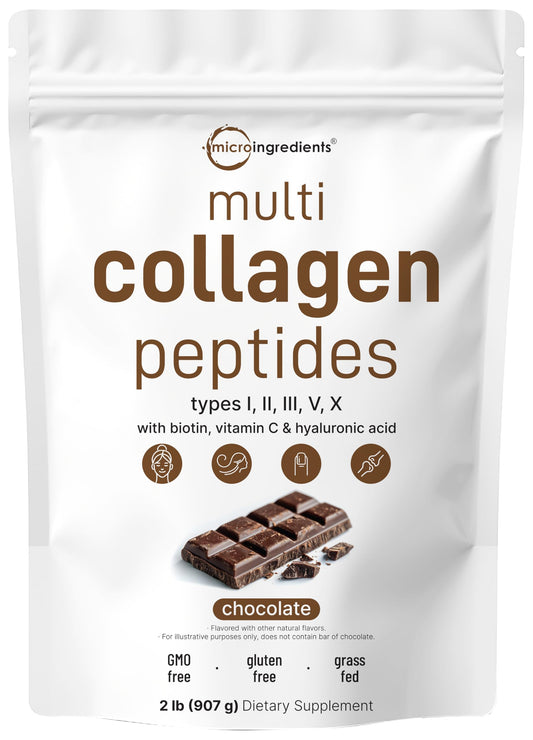 Chocolate collagen peptides powder 2 lb bottle