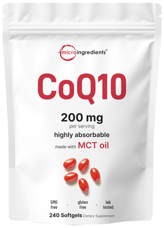 Hero image of Micro Ingredients CoQ10 200mg softgels with coconut MCT oil