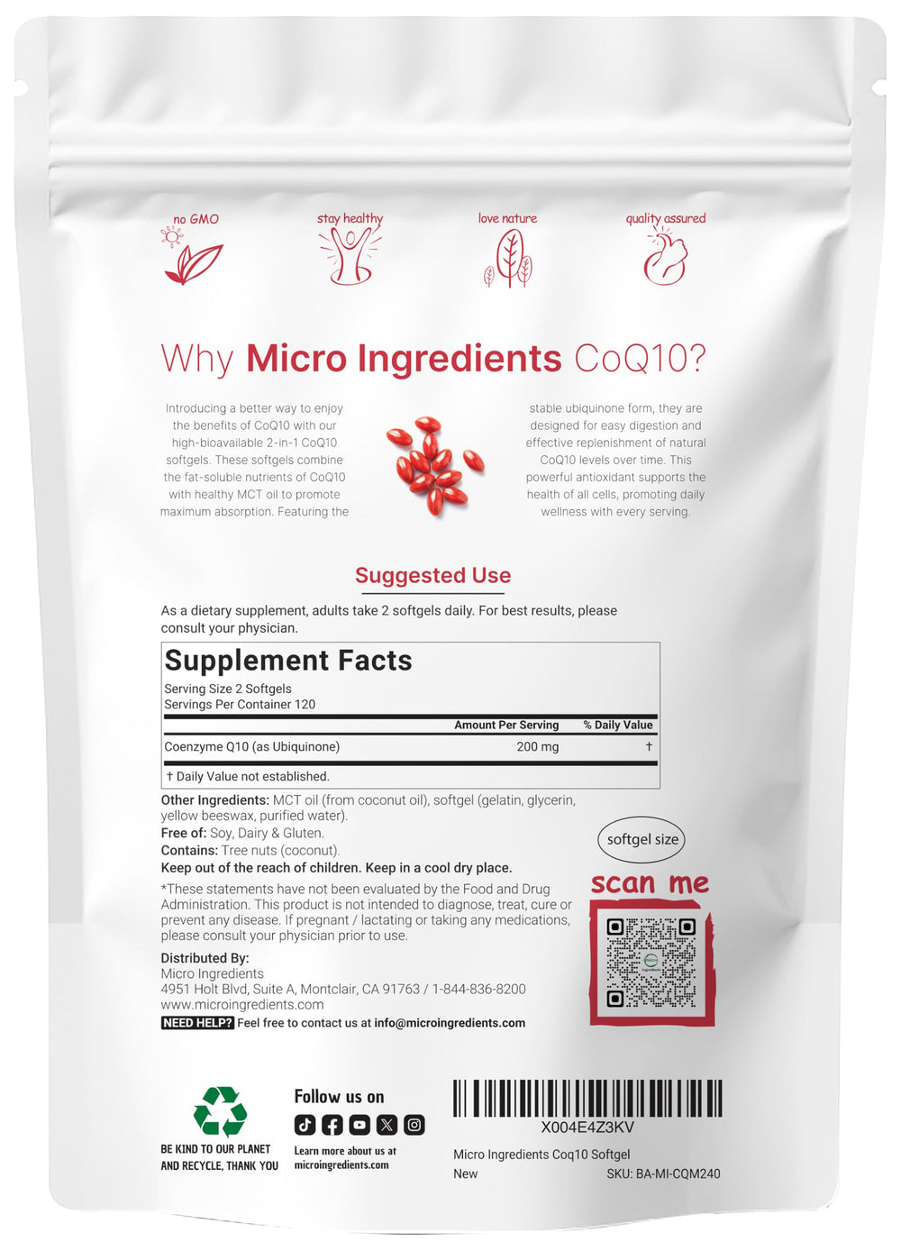 Packaging view showing 240 softgels per pouch