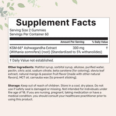 Back label with nutrition facts and ingredients