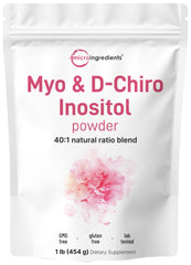 Hero shot of Micro Ingredients Myo-Inositol & D-Chiro Inositol powder 1lb