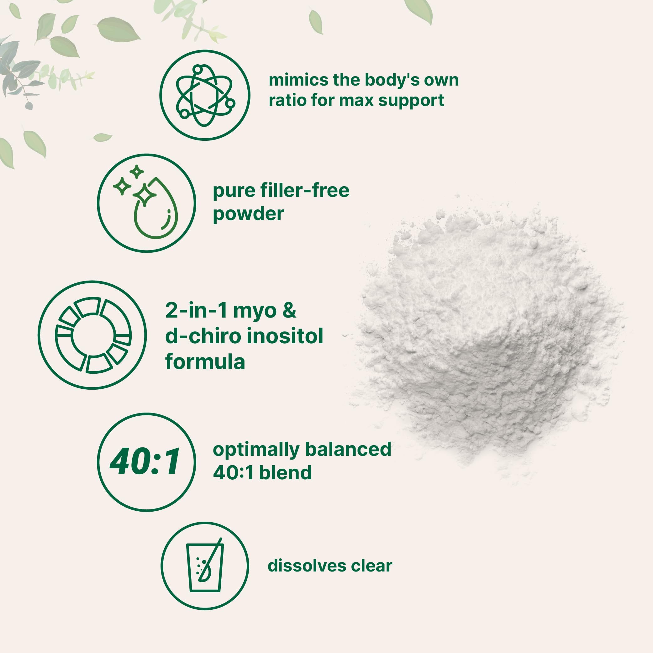 1lb powder bag and packaging highlighting 40:1 ratio