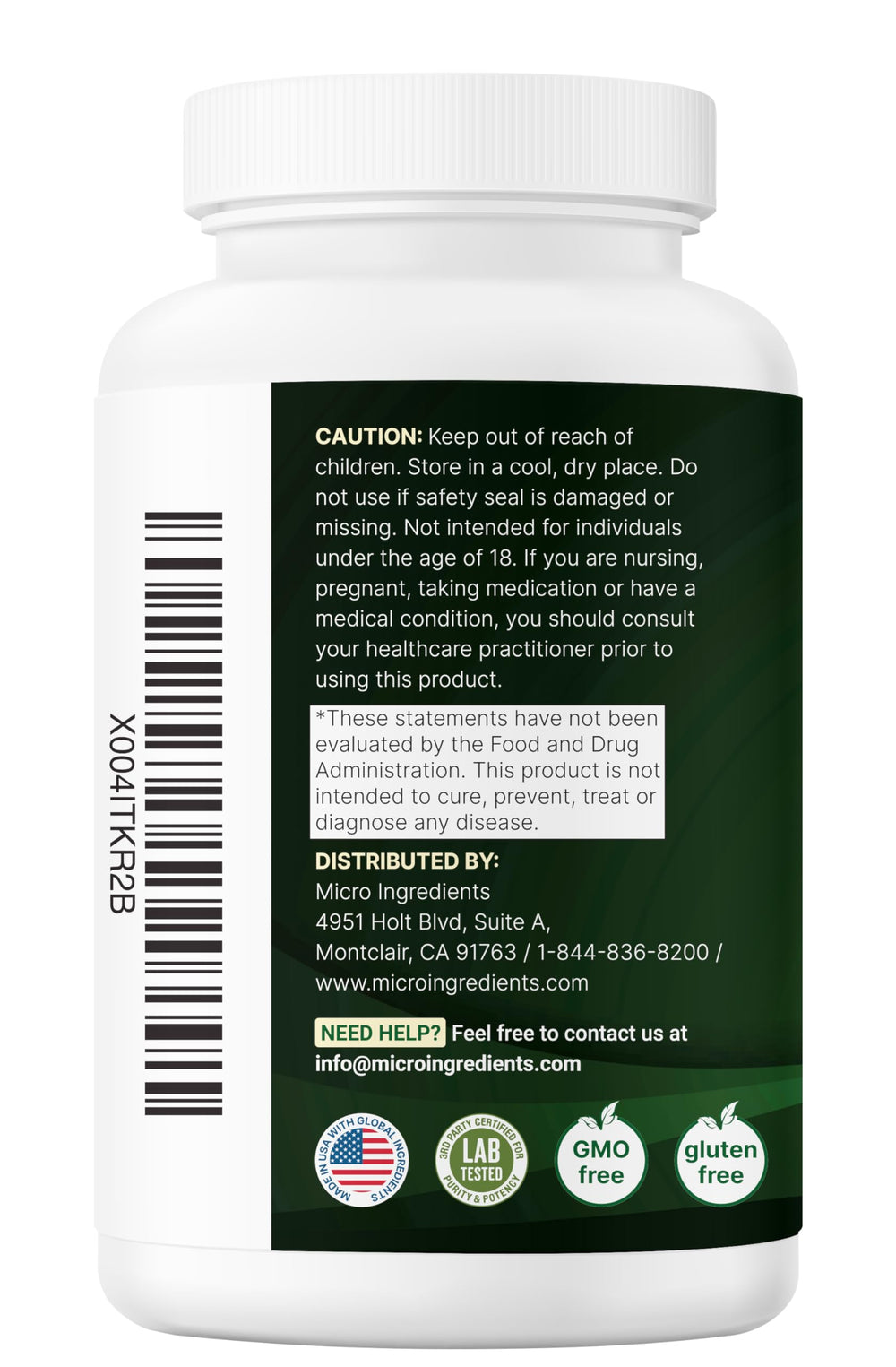 Bottle packaging with third-party lab test seal