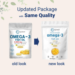 Nutrition label showing 540mg EPA and 360mg DHA per serving
