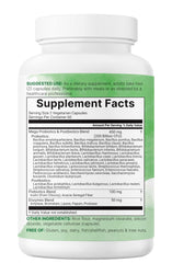 Non-GMO, soy-free, dairy-free allergen-free probiotic supplement icons