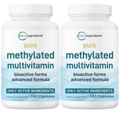Micro Ingredients pure methylated multivitamin 2-pack bottles for daily wellness support.