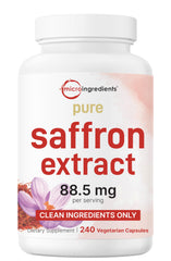 Pure saffron extract capsules bottle