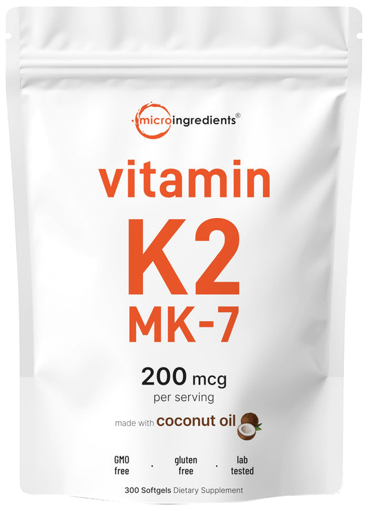 Vitamin K2 MK-7 softgels with coconut oil carrier
