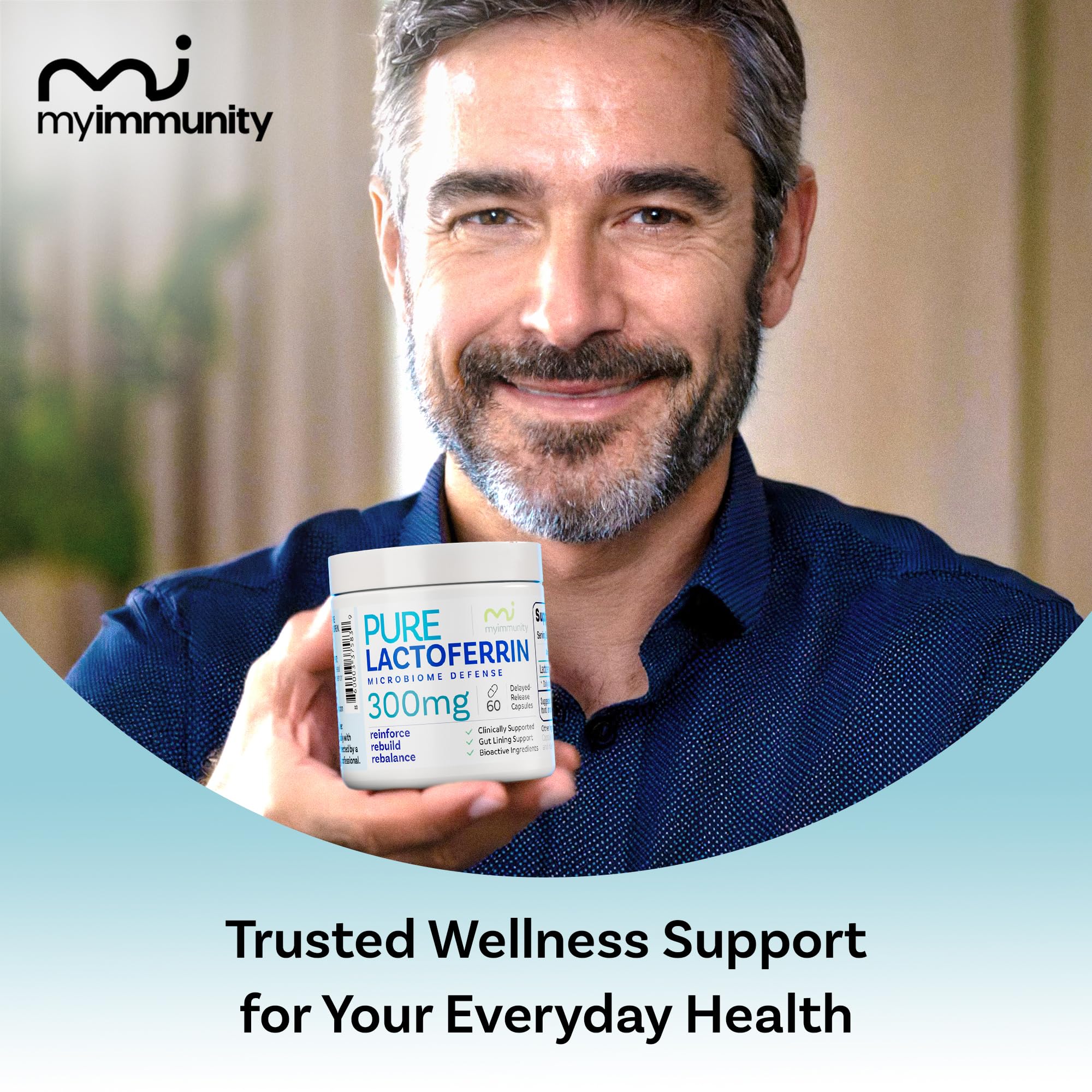 Microbiome defense concept with lactoferrin product
