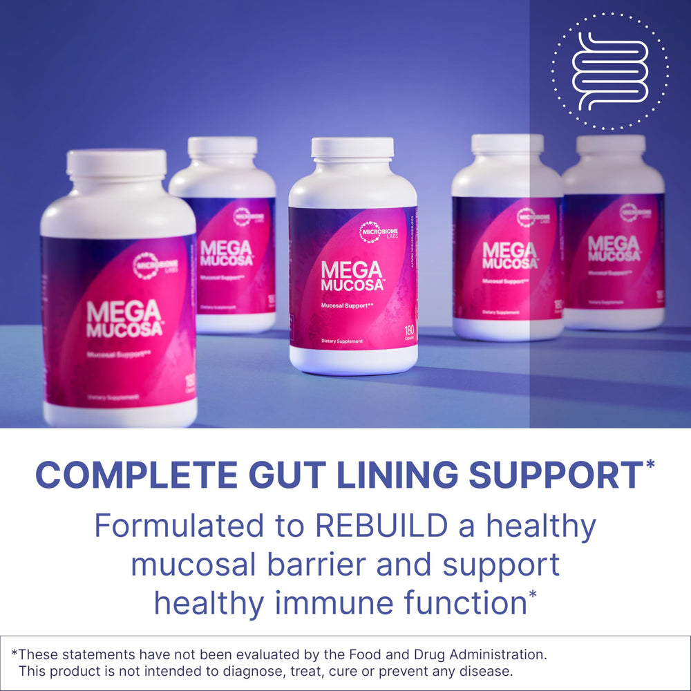 MegaMucosa dairy-free immunoglobulins close-up highlighting digestive support.