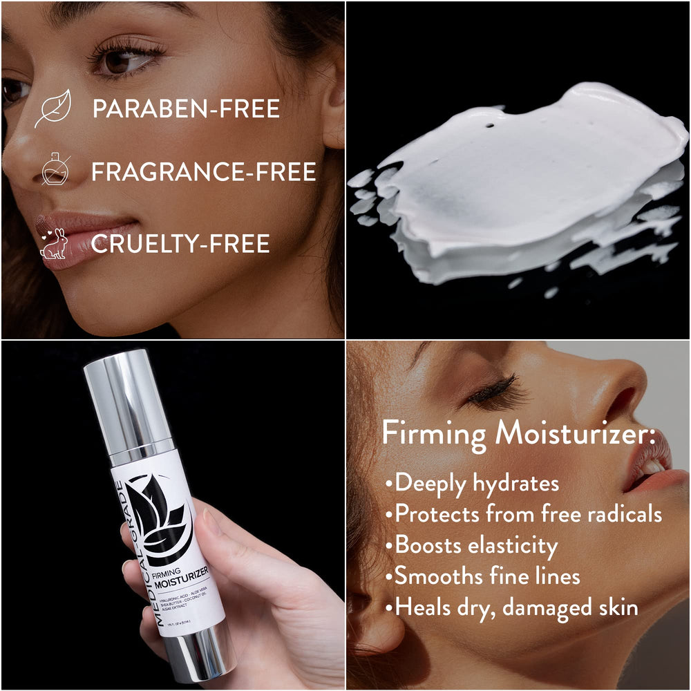 Microderm GLO Firming Moisturizer cream closeup emphasizing nourishing moisture.