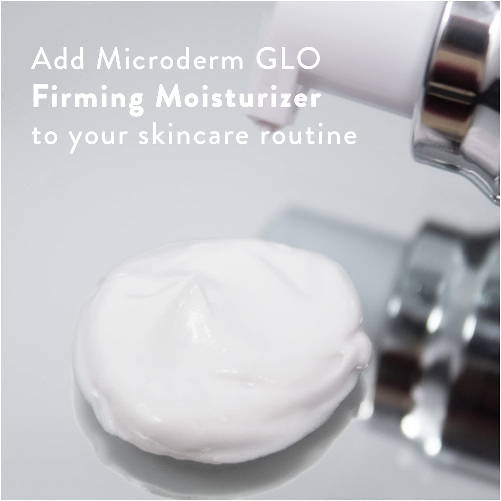Microderm GLO Firming Moisturizer jar cap closeup in premium packaging.