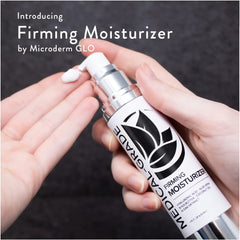 Microderm GLO Firming Moisturizer texture swatch demonstrates creamy, quick absorption.