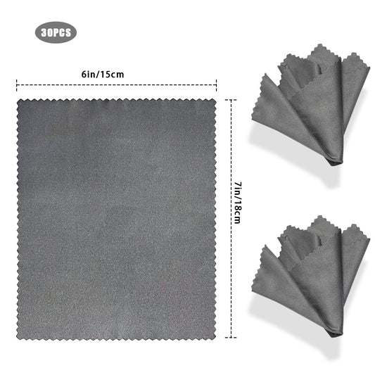30-pack microfiber cleaning cloths for phone screens and delicate surfaces