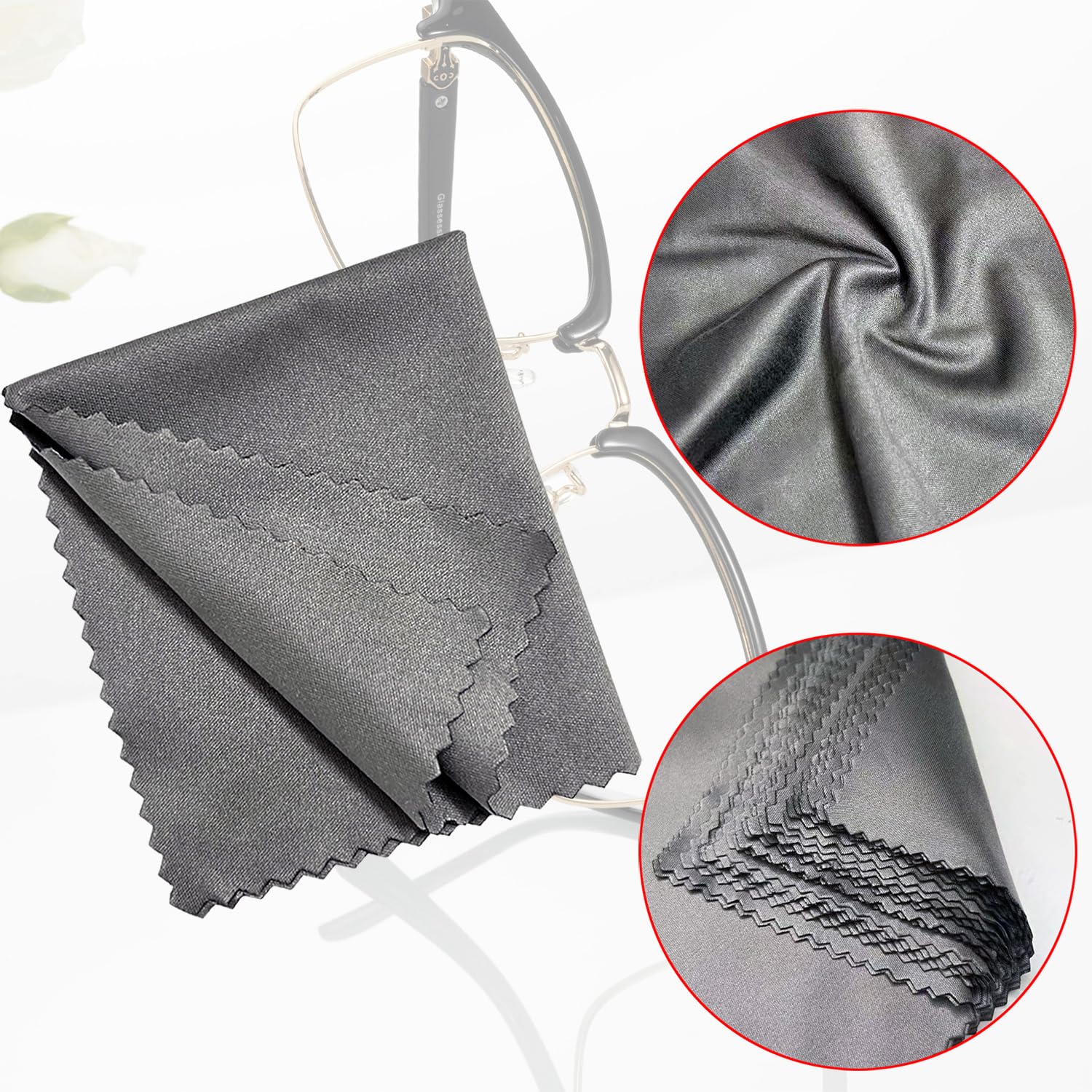 Bulk 30-pack microfiber cleaning cloths for storage and travel