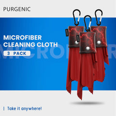 Close-up of microfiber cloth and pouch