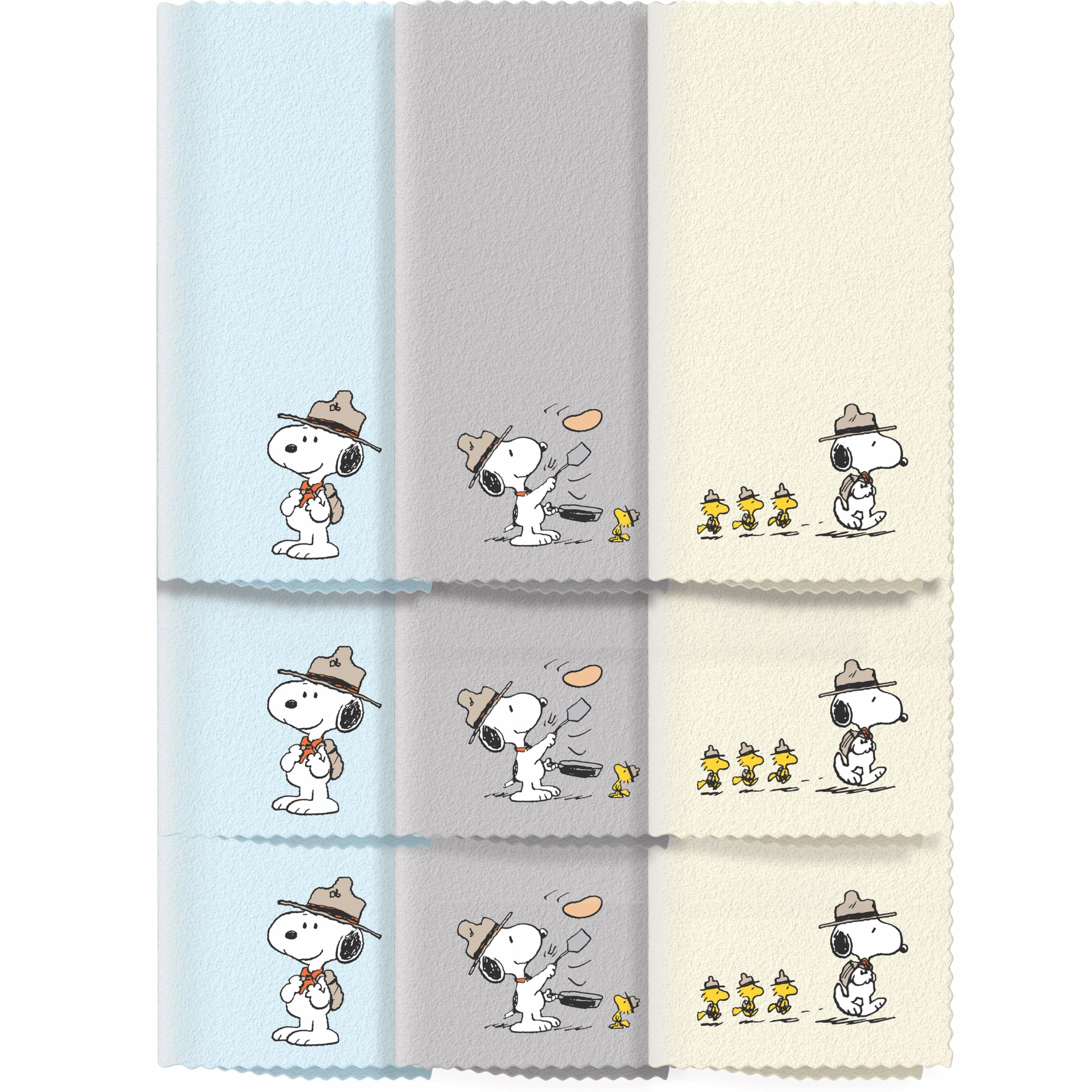 Snoopy-themed microfiber cleaning cloth for glasses (9-pack)