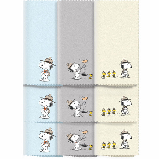 Snoopy-themed microfiber cleaning cloth for glasses (9-pack)
