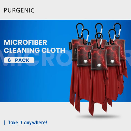 Portable leather pouch with easy open button for microfiber cloths