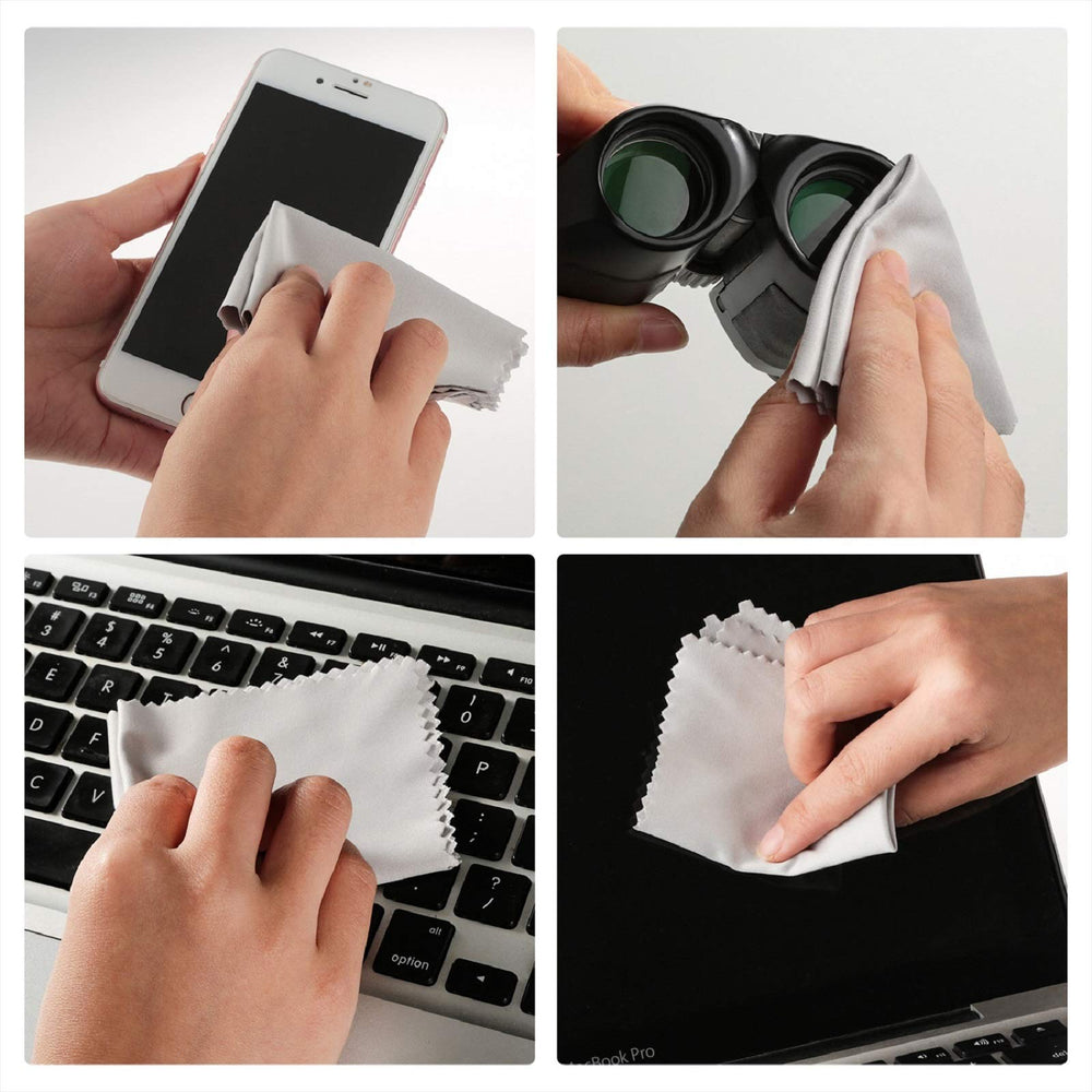 Microfiber cleaning cloth used to wipe glasses or lenses