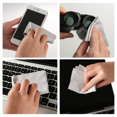 Microfiber cleaning cloth used to wipe glasses or lenses