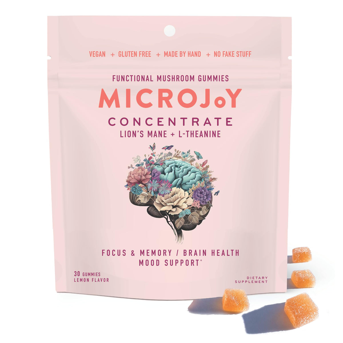 Front view of Microjoy Concentrate Gummies Lemon Flavor