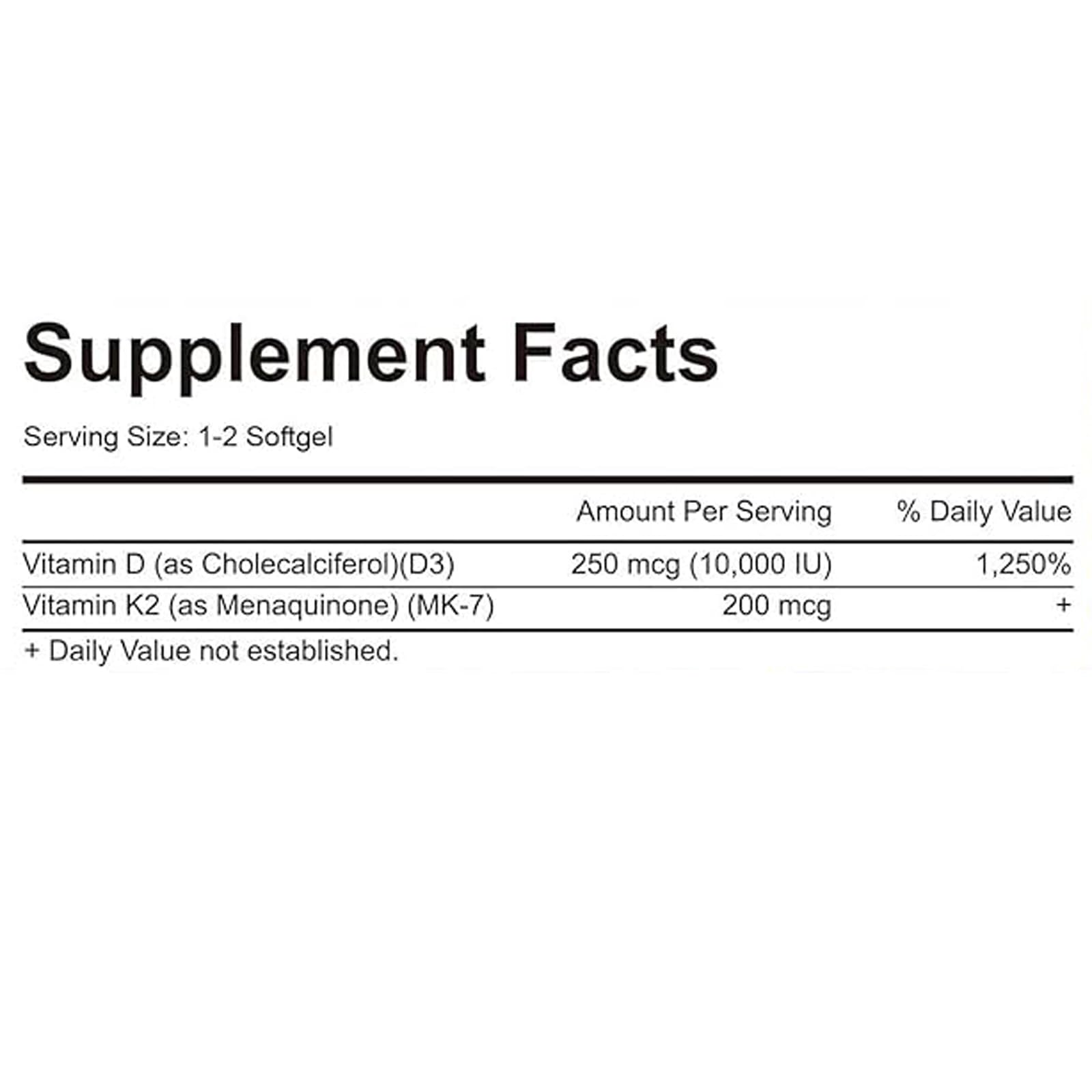 Close-up of MicroLabs D3 K2 softgels bottle