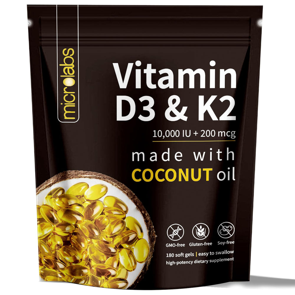 MicroLabs D3 K2 softgels bottle front view