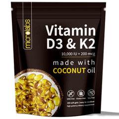 MicroLabs D3 K2 softgels bottle front view