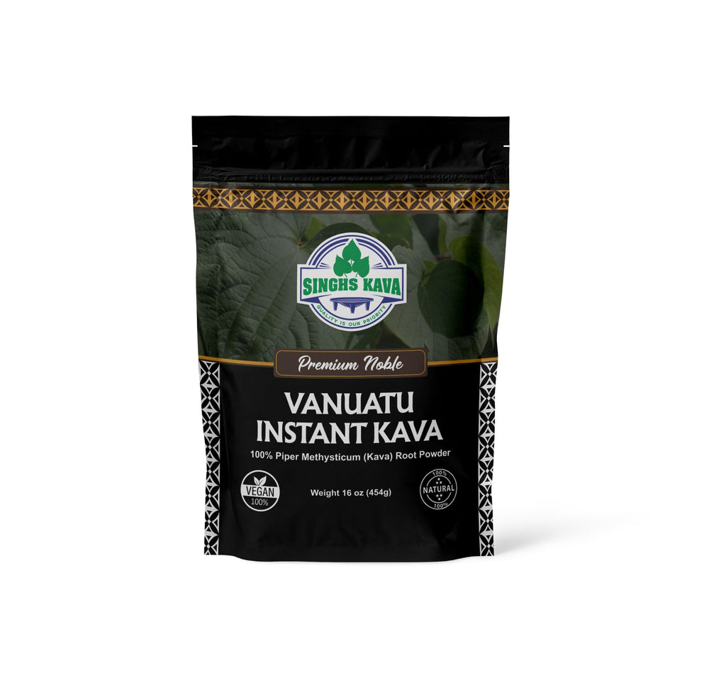 Micronized instant kava powder from Vanuatu Borongoru 16oz package, front view