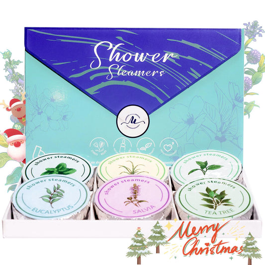 Midlaso shower steamers with blue packaging for a calming spa moment at home