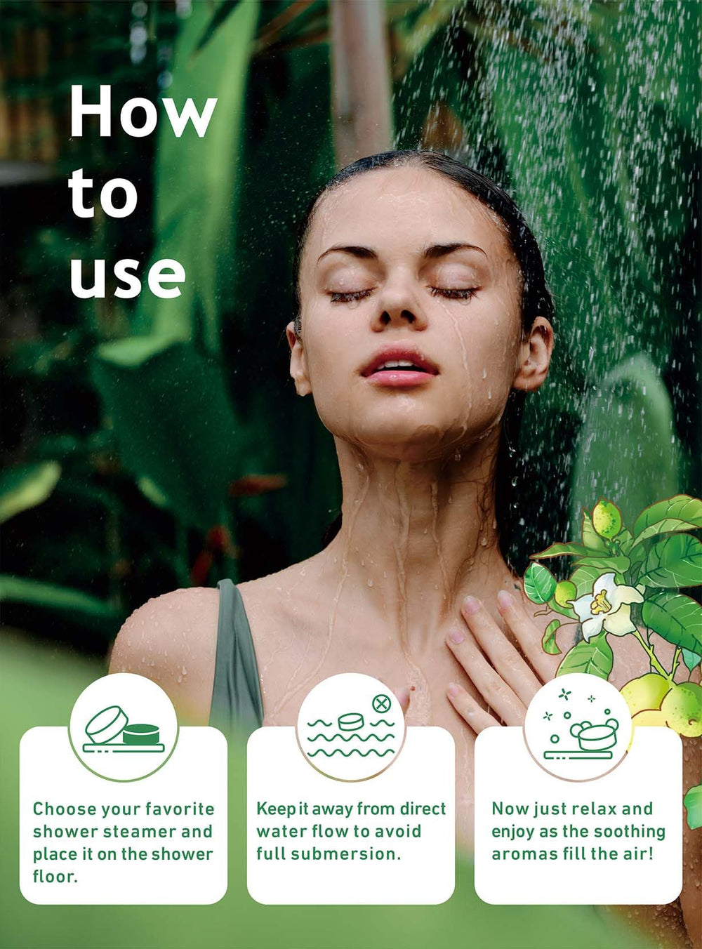 Aromatic steam release from Midlaso creates a fragrant shower experience.