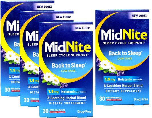 MidNite Sleep Aid cherry tablet closeup for occasional sleep support