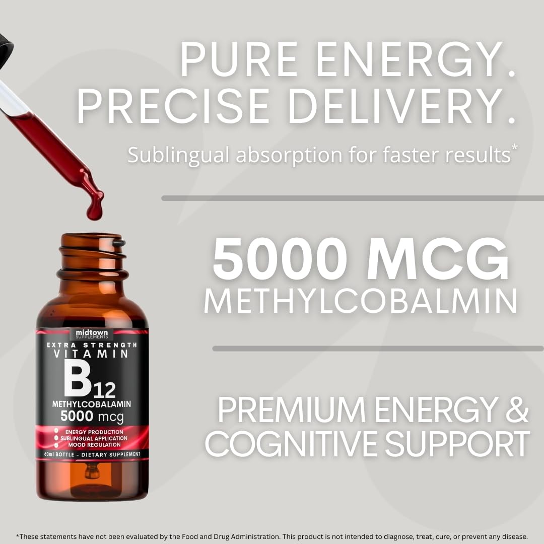 Packaging visual for Midtown B12 5000 mcg drops
