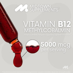 B12 methylcobalamin drops used under tongue for rapid absorption