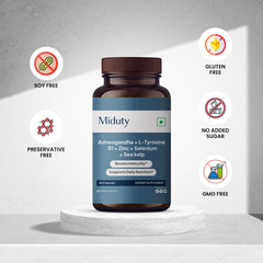 60 capsules bottle on white background