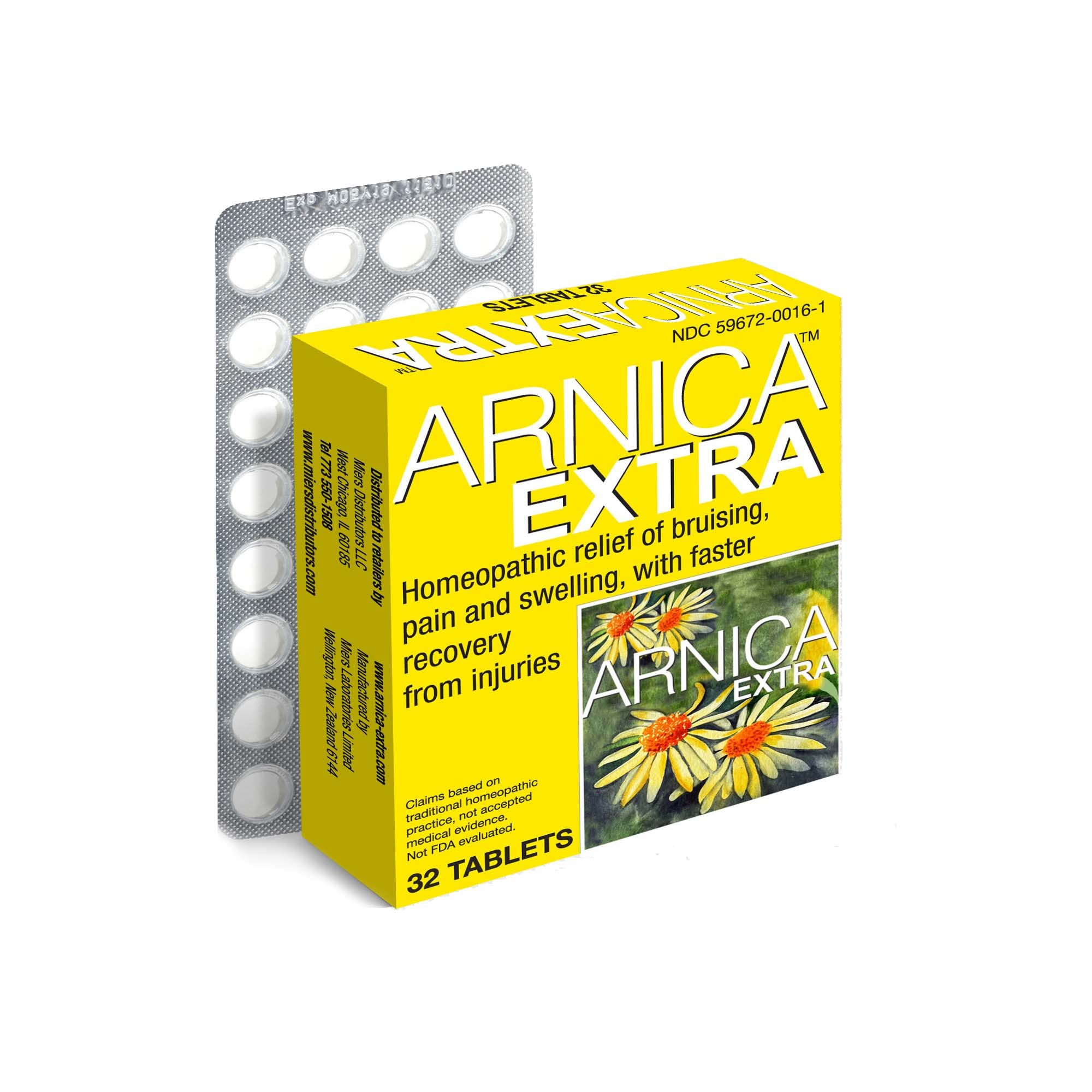 Miers Arnica Extra Homeopathic Tablets packaging