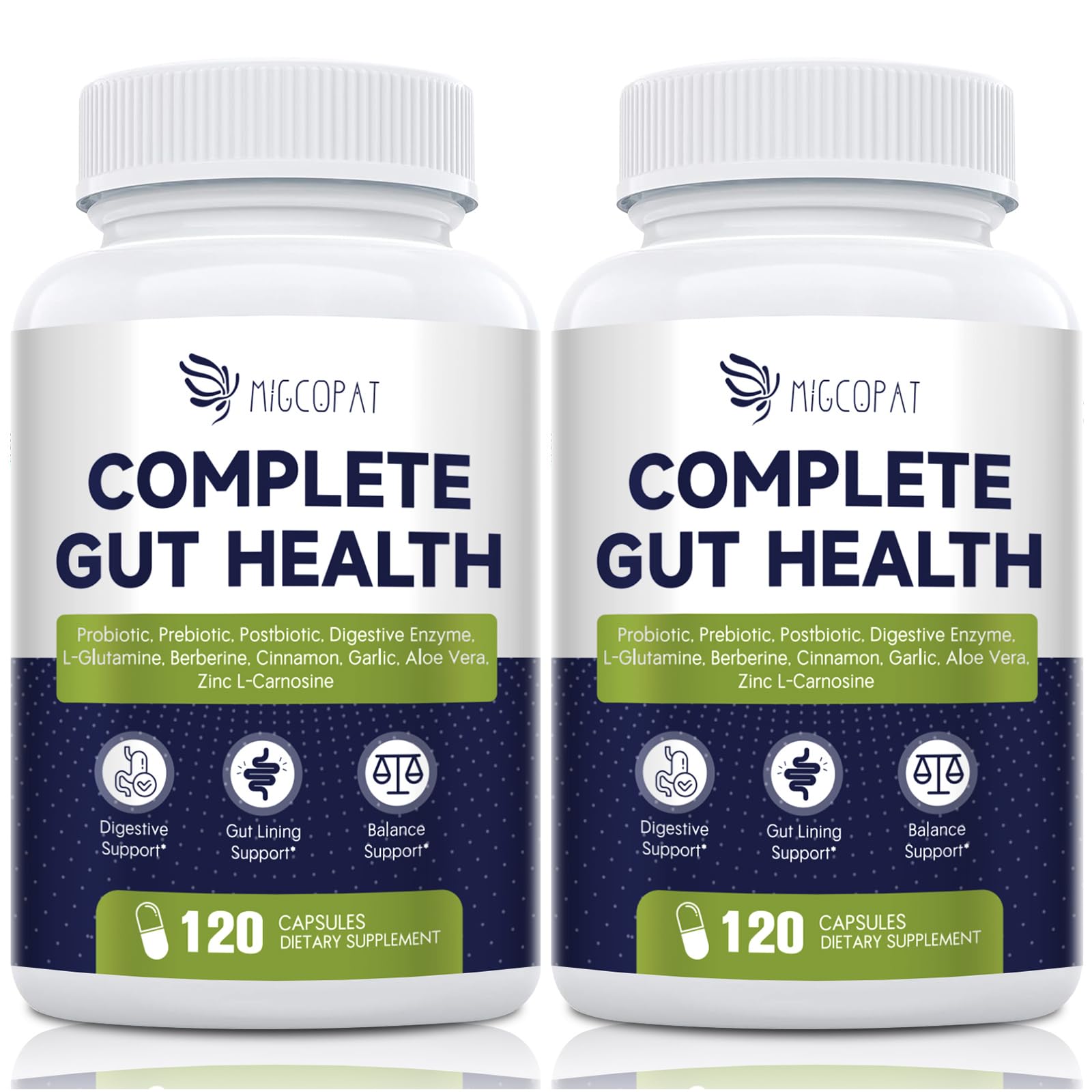 Migcopat Probiotics bottle label showing 80 Billion CFU