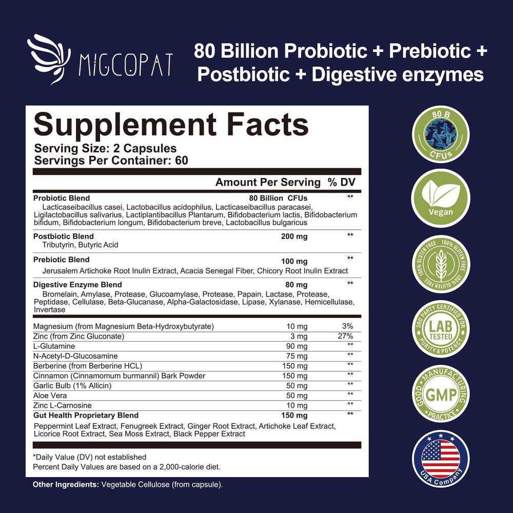 Close-up of 80 Billion CFU Probiotics badge on packaging