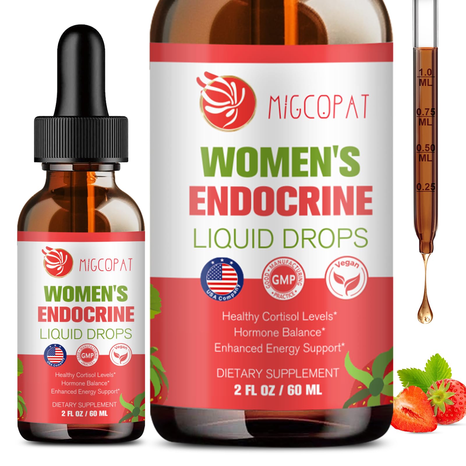 Migcopat Women Endocrine Superfood Drops bottle on white background