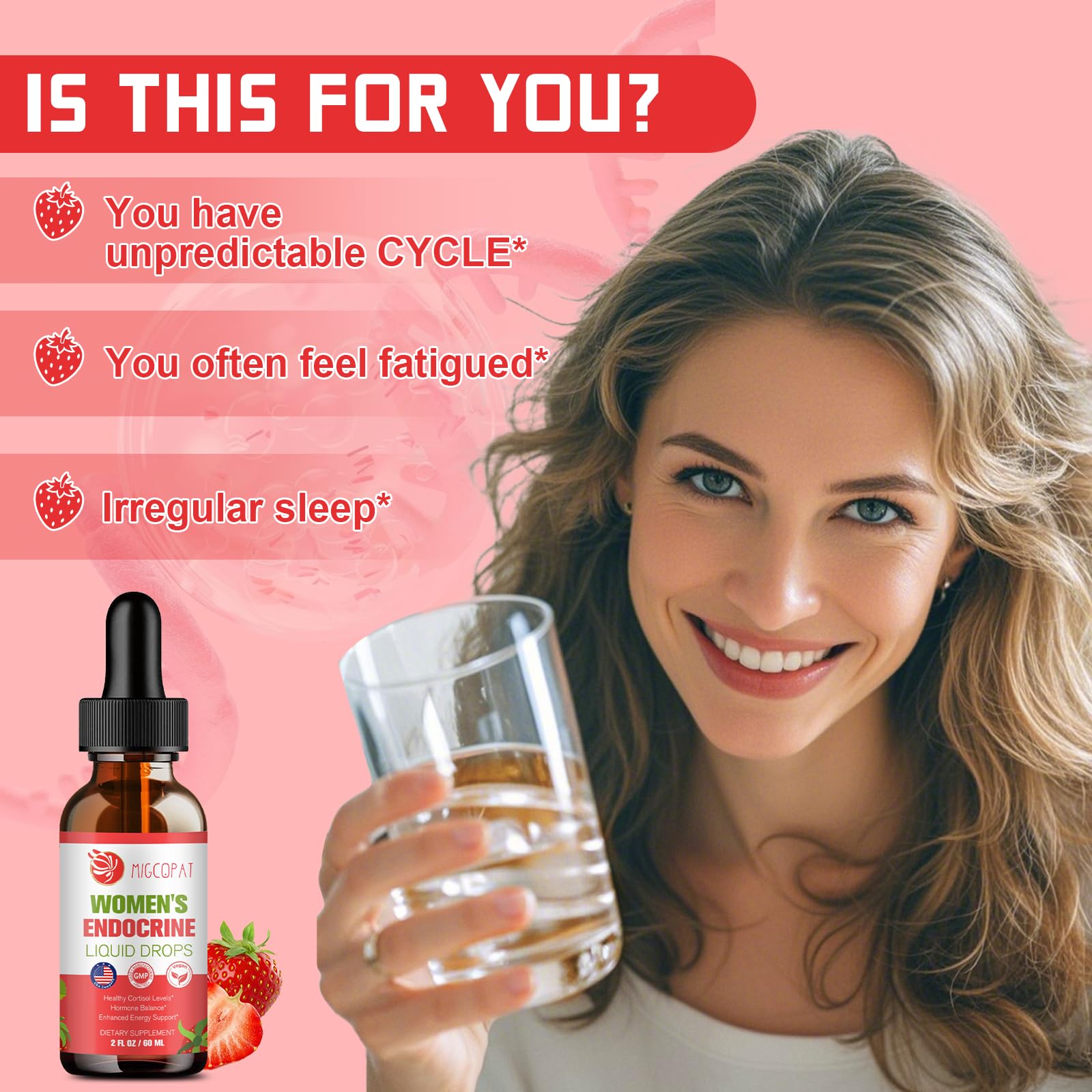 Concept image of DIM and Myo-Inositol ingredients for Migcopat Drops