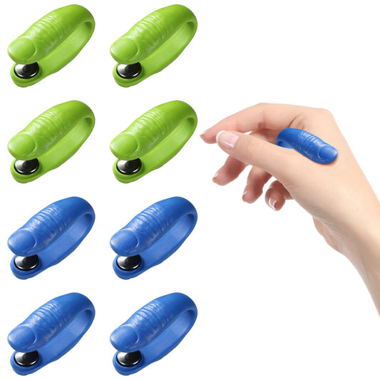 Set of 8 migraine relief clips in green and blue colors