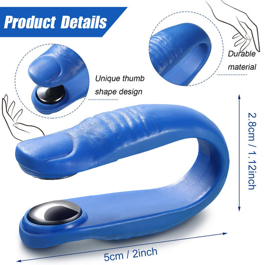 Close-up of migraine relief clip showing grip and magnetic thumb